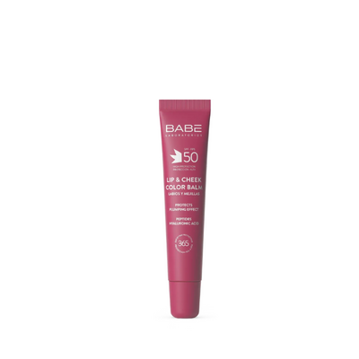 Бабе (Babe) Сан Протекш (Sun Protection) Бальзам-тінт для губ та щік з гіалурованою кислотою SPF 50  Velvet 15 мл