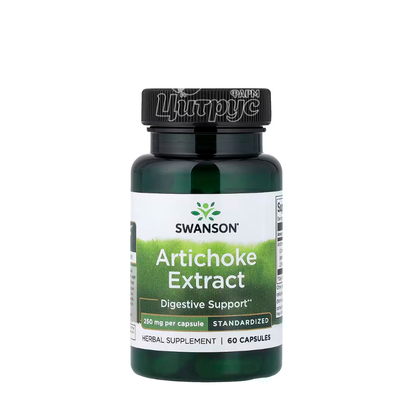 фото 1/Свансон (Swanson) Артишок (Artichoke Extract) 250 мг 60 штук капсули